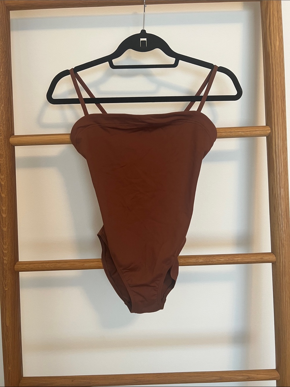 ERES Paris Chocolate Brown Straight Neck One Piece Swimsuit - Size US 10